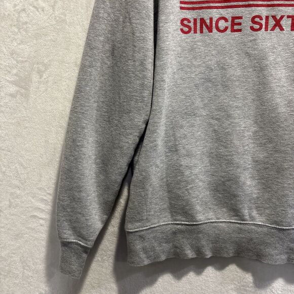 The North Face Men's Size Medium Gray Red Hoodie Sweatshirt Fleece Logo Outdoor - Picture 16 of 16